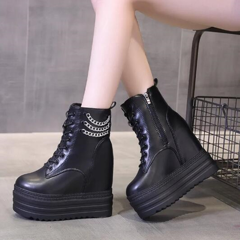 NEW Women Ankle Boots Leather  - Motorcycle Chain review and price