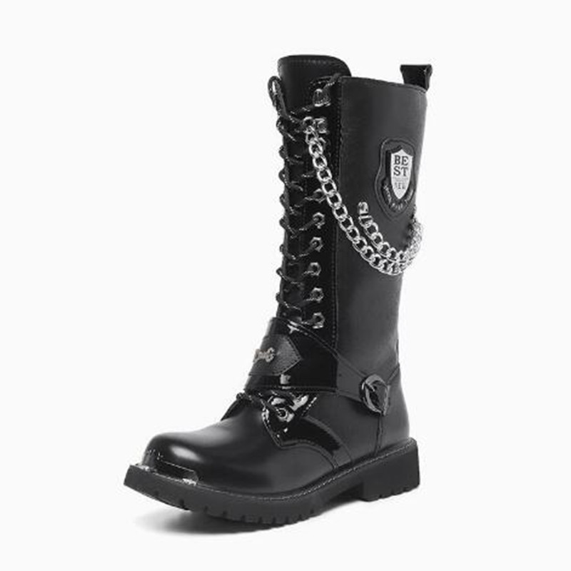 Luxury Men Motorcycle Boots Mi - Steel Chain review and price
